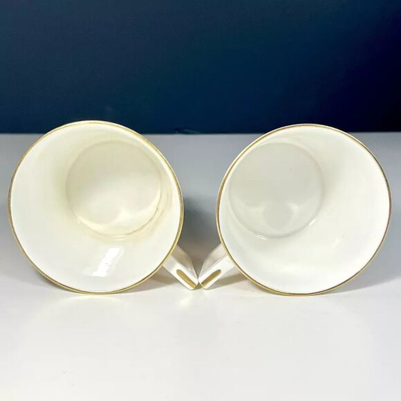 Vintage Royal Crown Derby Rougemont Pattern Tea Cups Gold Trim England Set of 2 - Picture 8 of 11